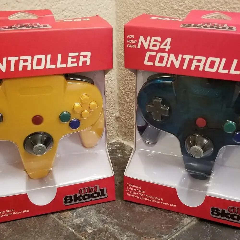 2 N64 Controllers - Ice Blue & Yellow (NEW) - Nintendo - Funtastic - Nintendo64